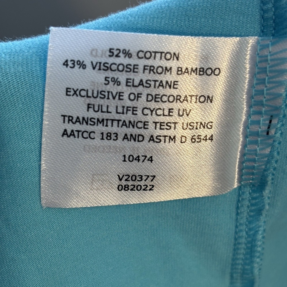 Coolibar Oceanview Tunic Sheath Dress UPF 50 Womens M Aqua Blue Beach Swim Cover - Picture 5 of 8